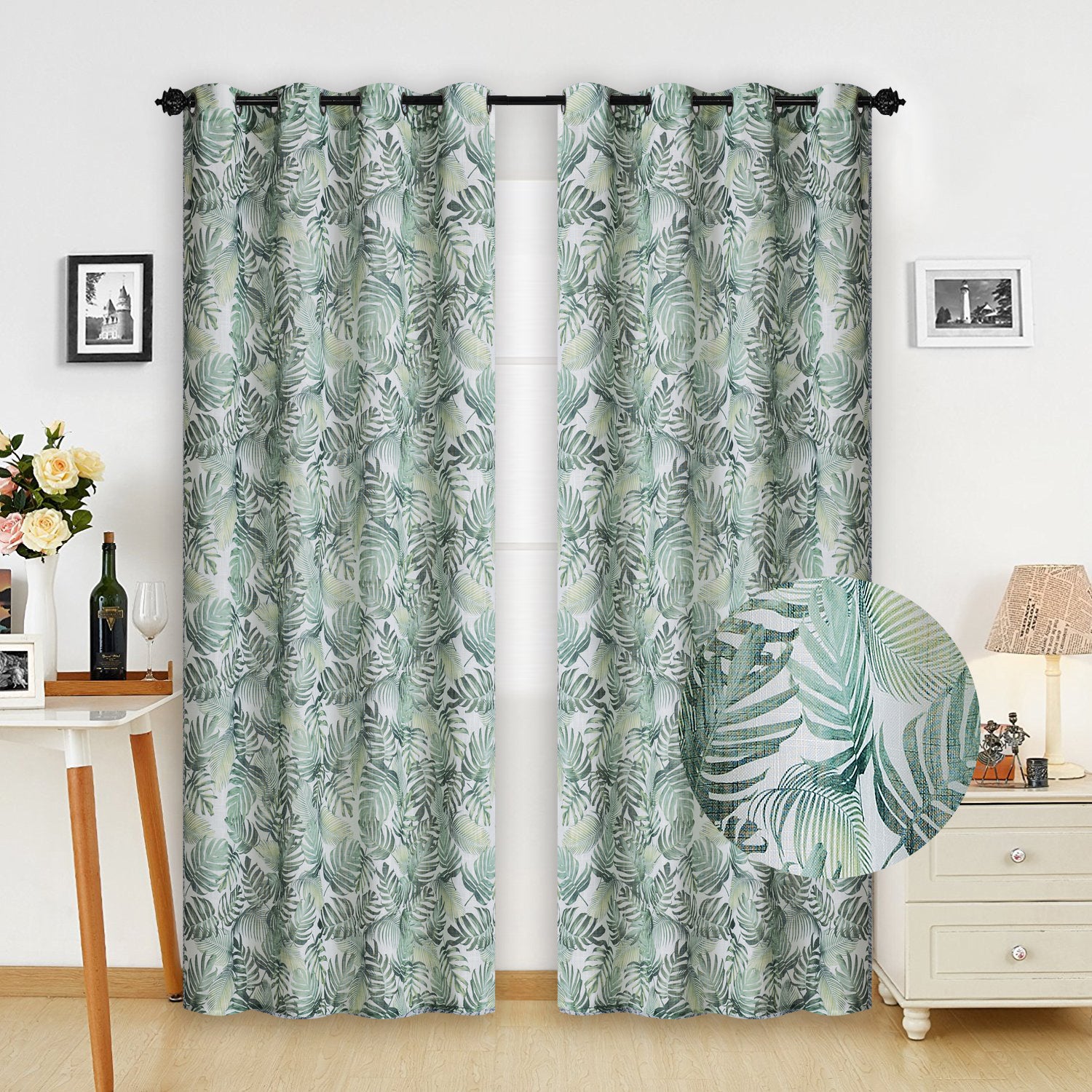 Cortinas para Salón y Habitación Translucida, 140x260cm, 1 Pieza